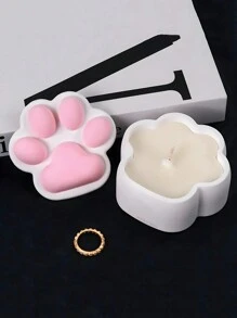 带盖猫爪形珠宝盒和硅胶模具，适用于自制环氧树脂烟灰缸、混凝土、水泥、石膏、水晶、蜡烛容器成型、家居装饰 - 白色矽膠模具 - 查看 4