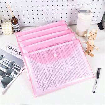 5個加厚a4文件袋透明塑膠卡扣式防水文件夾袋大容量資料收納袋合約袋商務辦公用品學生試卷文具官方文件檔案