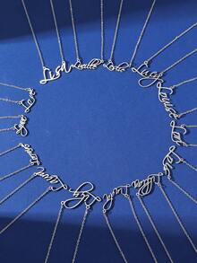 1 Pc Personalized Stainless Steel Girl's Name Pendant Necklace (Only Supports English Letters Necklace) - Silver - View 2