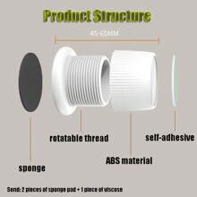 2入組40-65mm可調節固定器防震工具,床架、床頭板防震器、床頭板固定器 - 黑色 - 查看 4