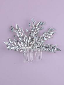 歐美風新娘手工diy珠寶水晶髮夾髮飾,適用於婚禮 - 銀色 - 查看 4