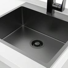 2PCS Kitchen Sink Stopper - Stainless Steel, Large Wide Rim 3.35" Diameter - Black - View 9