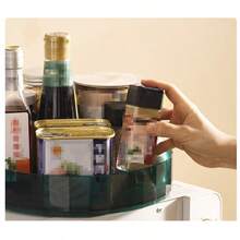 1個多功能廚房旋轉收納架,適用於調味瓶,桌上化妝品收納盒,桌面收納盒 - 綠色 - 查看 5