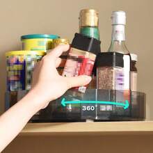 1個多功能廚房旋轉收納架,適用於調味瓶,桌上化妝品收納盒,桌面收納盒 - 綠色 - 查看 3