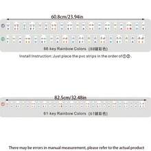 1張鋼琴和電子鍵盤音符貼紙,88/61鍵,透明,適用於自學和等級考試 - 彩色61鍵 - 查看 2