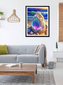 Seaside Stone Scenery Diamond Painting Set, Diamond Art For Adults And Children Diy Full Round Diamond Home Wall Decor - Purple - View 4