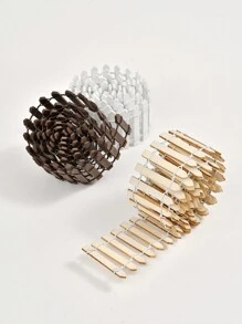 1 pièce Mini En Bois Clôture , miniature Clôture Pour Jardin Des Fées Micro-Paysage Pots De Fleurs Accessoire Ornements , Pour Domicile Chambre Jardin 35,4 Pouces * 2 Pouces , Noël Cadeau