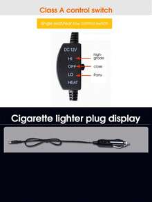 汽車加熱座墊,12伏電力汽車座椅套,冬季暖手寶,通用單人座 - 黑色 - 查看 6