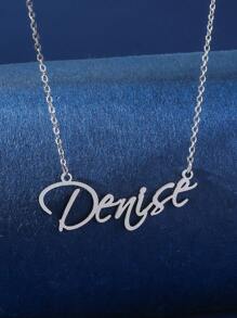 1個定制不鏽鋼女孩名字掛墜項鍊（僅支持英文字母項鍊） - 銀色 - 查看 18