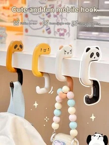 2入組桌邊背包掛鉤整理器,方便安裝、可拆卸,辦公室桌邊袋子支架 - 彩色 - 查看 3