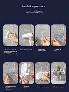 3 件套带玻璃杯的牙刷架套装，无需钻孔的壁挂式浴室收纳架，适合 2/3/4 人使用，包括牙刷架和牙膏分配器 - 牙刷架(附擠牙膏器) - 查看 12