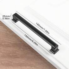 1入組啞黑廚房櫥櫃把手,櫥櫃抽屜手柄,化妝櫃拉手,適用於櫥櫃抽屜把手 - 黑色 - 查看 9