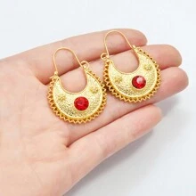 1 Pair 3.1CM/2.2CM/1.5CM Small Stud Earrings With Rhinestone  Eritrean African Jewelry Women Girls - Multicolor - View 4