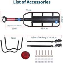 Bike Rear Rack Carrier Universal Adjustable Bicycle Rear Luggage Touring Carrier Racks 50KG Capacity Adjustable Mountain Bicycle Back Seat Rack Holder With Reflector - Black - View 3