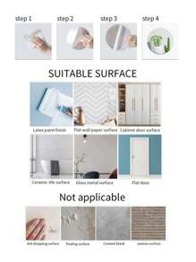 1 pegatina de pared de superficie de espejo con diseño de baloncesto, pegatina de espejo redonda de PMMA para decoración del hogar - Plateado - Ver 5