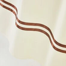 River Dream Shower Curtain With Snap In Liner,No Hooks Needed Shower Curtain For Bathroom,Hotel Grade,Machine Washable,71" Wx74" H, White And Black Stripe And Magnet - Sọc màu be & nâu - Xem 5