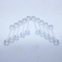 10入組亞克力無痕舌環,性感身體穿刺飾品;女士可愛舌鈦,讓你享受舌頭穿刺;適合送給生日、聖誕節、周年紀念、情人節、婚禮、事業、化妝舞會、萬聖節派對等場合的完美禮物 - 無色 - 查看 5