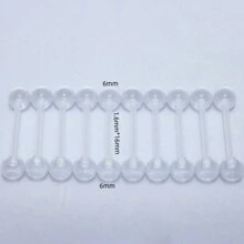 10入組亞克力無痕舌環,性感身體穿刺飾品;女士可愛舌鈦,讓你享受舌頭穿刺;適合送給生日、聖誕節、周年紀念、情人節、婚禮、事業、化妝舞會、萬聖節派對等場合的完美禮物 - 無色 - 查看 2