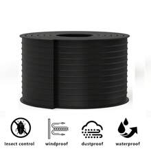 1pc Black Garage Door U-Bottom Weather Stripping Kit ,Rubber Seal Strip Replacement, Universal Sealing Professional Grade T Rubber - Black - View 5