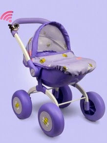 圣诞装饰婴儿娃娃推车，适合 3 岁幼儿女孩玩玩具婴儿推车，适合娃娃，易于折叠，适合储存和旅行，适合娃娃毛绒玩具和填充动物，适合 3 岁以上儿童的角色扮演，家居装饰 - 紫色 - 查看 1