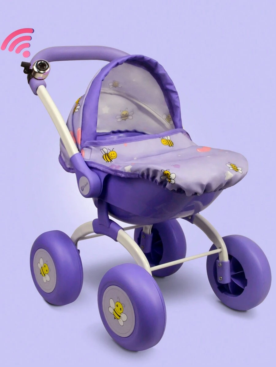 圣诞装饰婴儿娃娃推车，适合 3 岁幼儿女孩玩玩具婴儿推车，适合娃娃，易于折叠，适合储存和旅行，适合娃娃毛绒玩具和填充动物，适合 3 岁以上儿童的角色扮演，家居装饰 - 紫色 - 查看 1