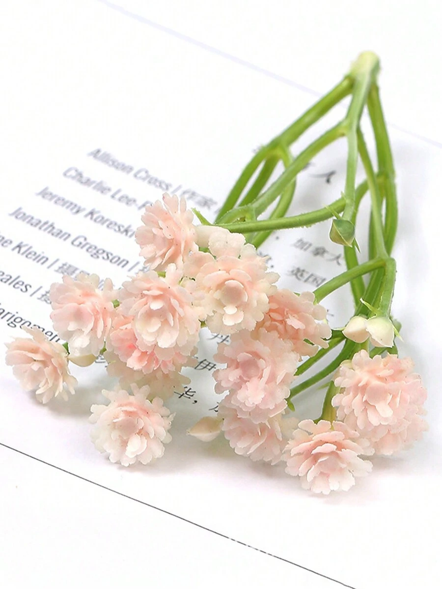 20入組人造粉色三葉花diy配件 - 粉色 - 查看 1