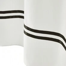 River Dream Shower Curtain With Snap In Liner,No Hooks Needed Shower Curtain For Bathroom,Hotel Grade,Machine Washable,71" Wx74" H, White And Black Stripe And Magnet - 黑白條紋 - 查看 6