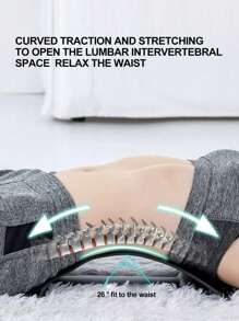 1pc Back Stretcher, Lumbar Relief Back Stretcher Device, Multi-Level Back Stretching Device, Back Massager Relief - Black and White - View 5