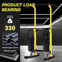 DlandHome Adjustable Height Pull Up Bar Power Tower & Dip Station Home Strength Training Fitness Workout Station, Yellow - 黃色 - 查看 4