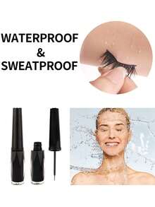 1入組黑色睫毛膠6ml,超強48小時持久防水抗過敏睫毛膠,不含乳膠適用於敏感眼睛diy假眼睫毛延長化妝品 - 黑色 - 查看 5