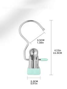 4入組多功能掛鉤夾（隨機顏色）,適用於不留痕跡的毛巾、帽子、襪子、防風褲、勾內褲、晾衣架 - 彩色 - 查看 6