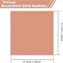 8/16/24-Pack Rose Gold 17-Inch Satin Napkin Plain Napkin For Wedding Party Holiday Home Table Decoration - Rose Gold - View 2