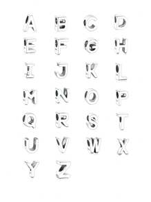 1入組簡單精緻方晶鋯石字母裝飾女式銀珠適合特殊場合禮物