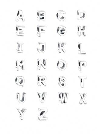 1pc Simple & Delicate Cubic Zirconia Letter Decoration Women's Silver Bead Gift For Special Occasions