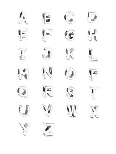 1 st enkel & delikat Cubic Zirconia bokstavsdekoration dam silverpärlor present för speciella tillfällen