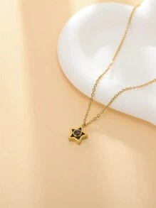 1 pieza Collar de colgante con proyección de foto personalizada en forma de estrella, regalo de  con proyección de foto personalizado para niños, aniversario, Navidad, Día de la Madre, San Valentín