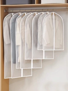3pcs/Pack 3 Sizes Available Garment Bags For Hanging Clothes Storage - Suit Bag With Zipper, Dress Bag Dust Cover - Clear Storage Bags For Clothing Storage - Protects And Organizes Your Wardrobe - White - View 7