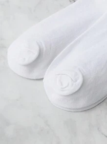 5pairs Women's Solid Color Ankle Socks - White - View 4