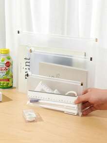 1入透明a4拉鍊信封袋,適用於文具,防水考試試卷組織筆袋,搭配圓珠筆 - 無色 - 查看 6