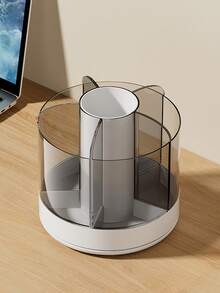 白色可拆式旋轉筆筒大容量桌面辦公學生簡約文具收納盒化妝刷收納盒 - 白色 - 查看 4