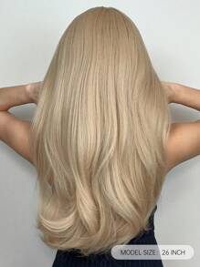Hair Cube Length 26 Inches Natural Layered Long Curly Hair With Fringe Wig, Designed For Girls Beautiful Wig, Suitable For Women Festival Cosplay Friends Party Daily Wear Halloween Christmas Wig - 金色 - 查看 6