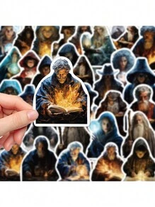 50pcs Wizard Themed Stickers For Diy Waterproof Luggage, Laptop, Ipad, Phone Case Decoration - Multicolor - View 3
