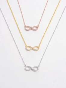 1件經典優雅時尚的925純銀8字無限符號吊墜項鍊,配以人工鋯石,適合女性約會、派對、宴會及日常佩戴,展現魅力,是一份禮物