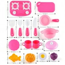 1 套儿童厨房玩具套装塑料烹饪、切蔬菜和水果、炊具、随机颜色、角色扮演玩具、男孩和女孩的礼物 - 彩色 - 查看 8