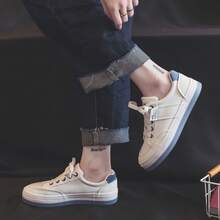 One Pair Renben Women'S Casual Lace-Up Shoes, Classic And Fashionable White Shoes, All-Match Student Sneakers Skate - Blue - View 3