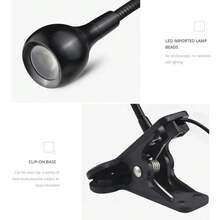 Flexible Tube Adjustable LED Table Light USB Power Study Read Desk Lamp With Clip Holder For Aquarium Fish Tank Lighting - Black - View 4
