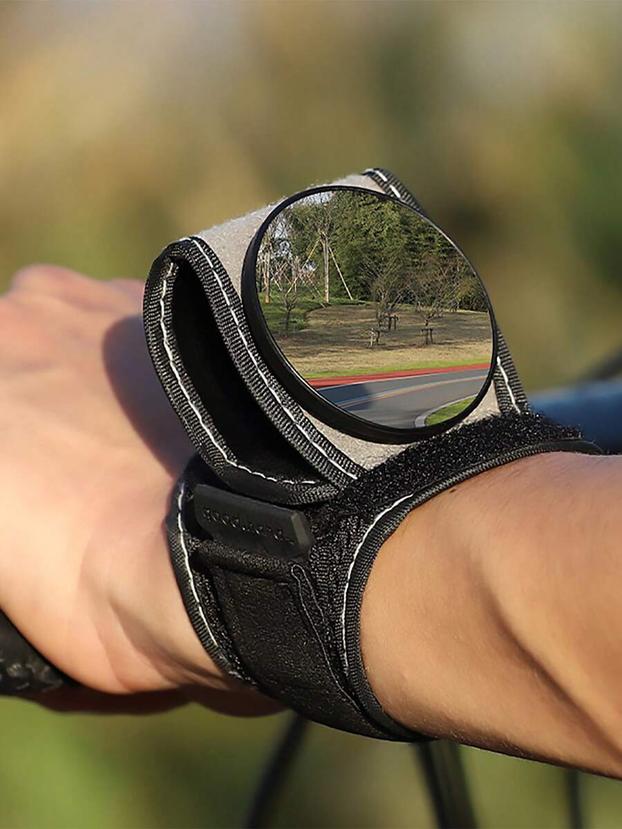 1入手持凸鏡輕盈手腕鏡,適用於騎行的自行車後視鏡 - 黑色 - 查看 1