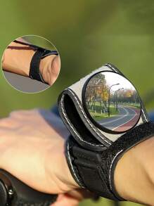 1入手持凸鏡輕盈手腕鏡,適用於騎行的自行車後視鏡 - 黑色 - 查看 3