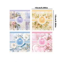 30片裝復古花卉裝飾材料紙張,適用於筆記本、手機、平板電腦、杯子、信封、卡片和備忘錄,帶有書寫功能 - 彩色 - 查看 7