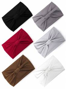 1件女士宽弹力打结发带，纯色头饰，适合日常时尚休闲、健身、秋冬季发带、发饰，适合女士度假装扮，优雅围巾，柔软头巾